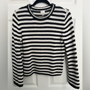 a new day Black and White Knit Top